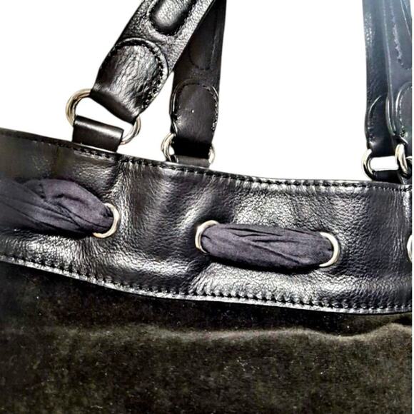 Juicy Couture Black Velour Scottie Dog Rhinestone Daydreamer Tote Y2K with Bow - Picture 13 of 13
